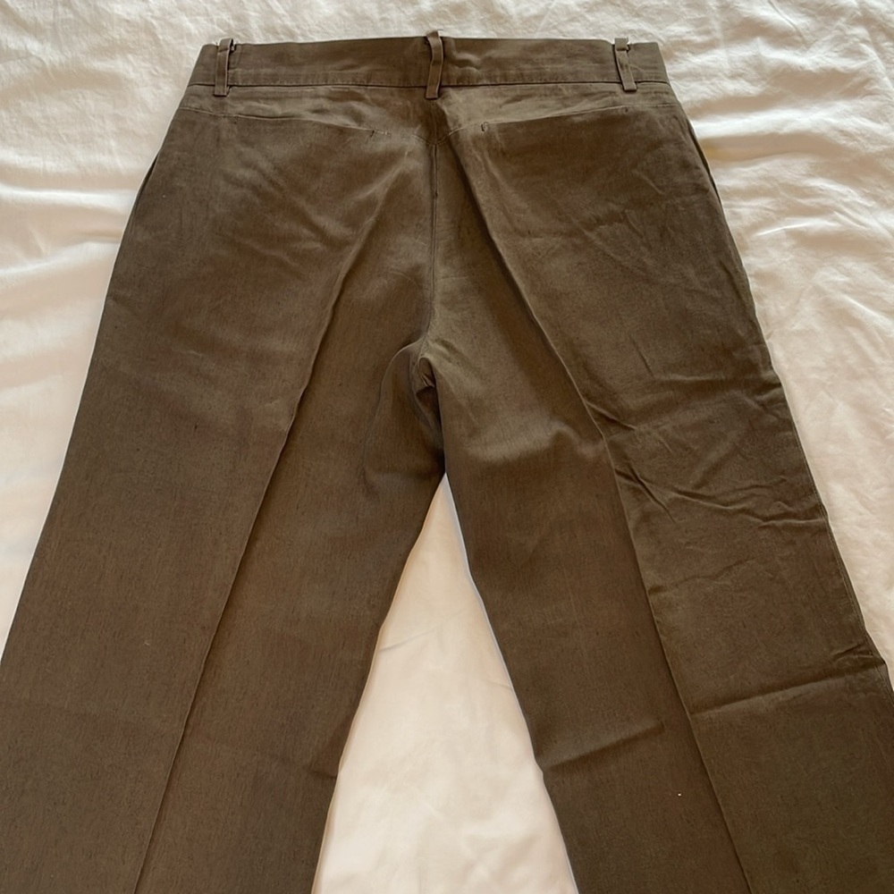 GAP Women’s 4A Chocolate Brown Linen Blend Cuffed Pants Preppy Academia y2k - Picture 10 of 10
